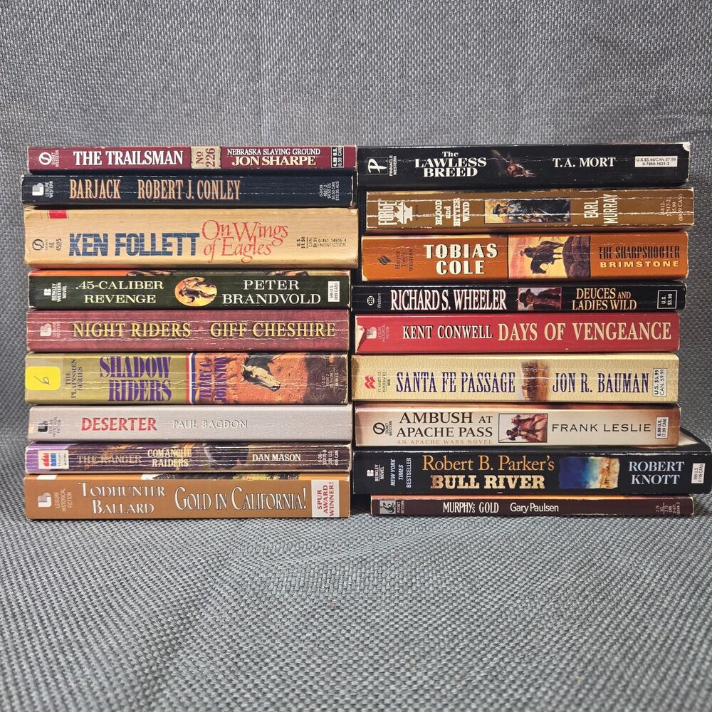 Lot of 18 Western Paperbacks & Hardcovers - Lawmen, Marshals & Gunfights - Mixed